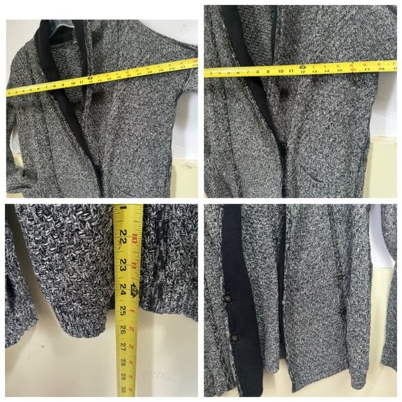 Lululemon Post Practice Cotton Cardigan Knit Sweater Pockets Top Snap Oversize S - Picture 15 of 15